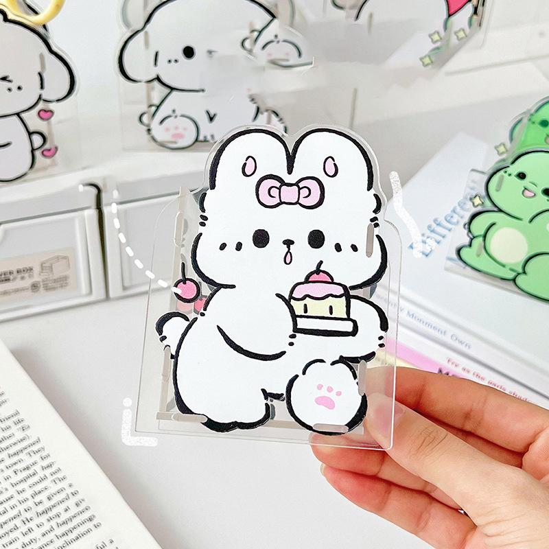 Акриловый контейнер для ручек с милым щенком, прозрачные держатели для ручек для студентов, настольный органайзер для канцелярских принадлежностей, ведро для хранения