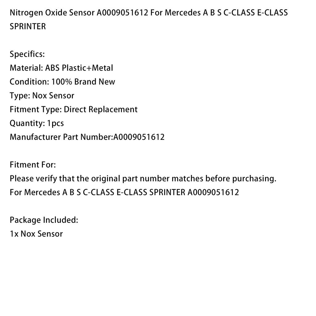 Nitrogen Oxide Sensor A0009051612 For Mercedes A B S C-CLASS E-CLASS SPRINTER
