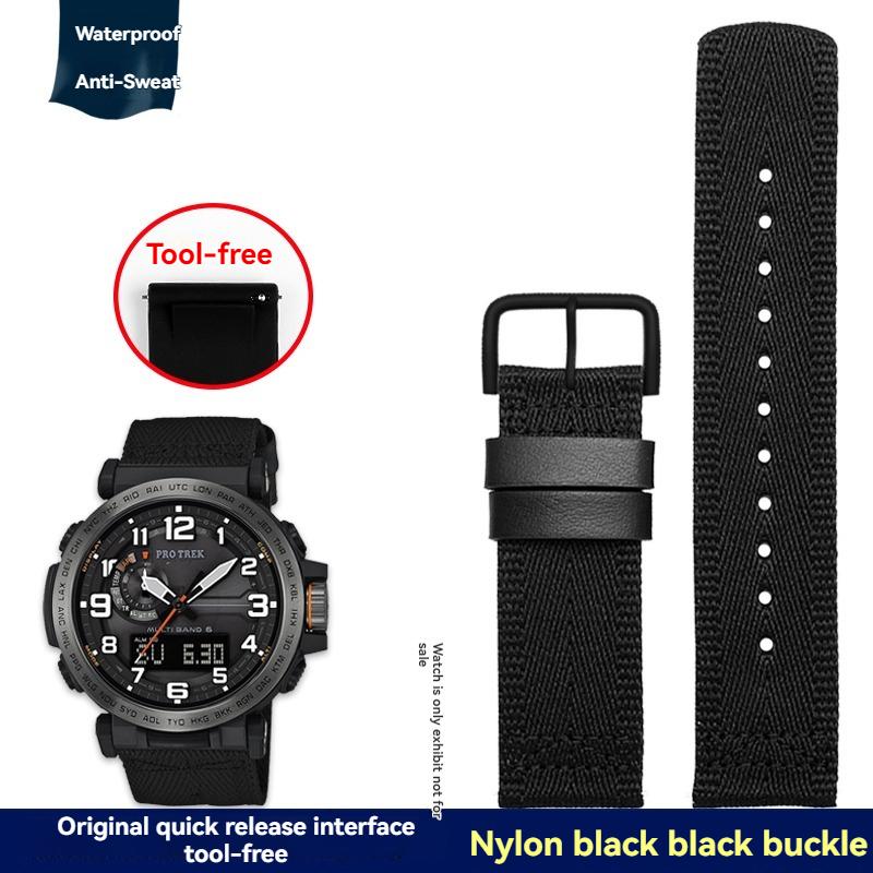 Для серии Casio PROTREK PRW-60/61/70Y/50/30 наручные ремешки для активного отдыха и альпинизма из силикона и нейлона мужские модифицированные аксессуары