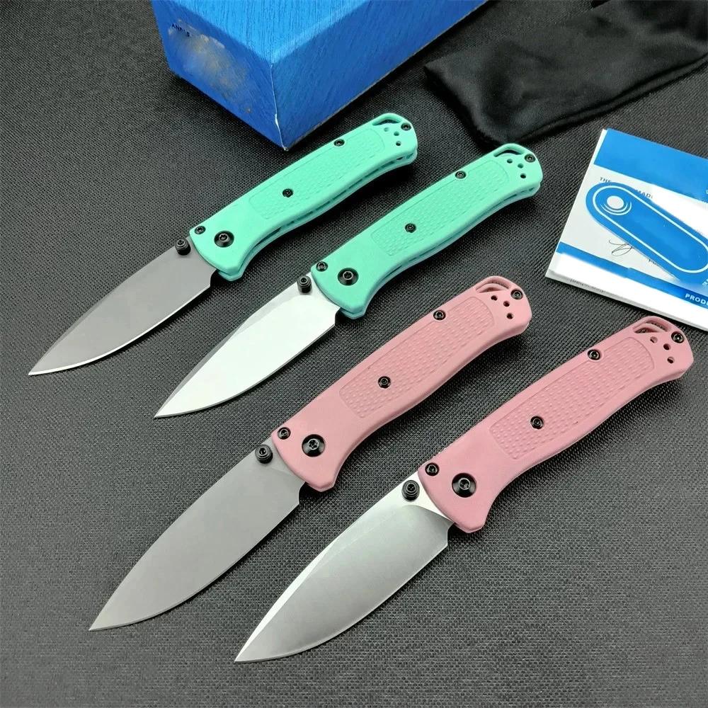 BM Mini 533 533bk EDC Folding Knife Lightweight Pocket Knife Manual Thumb Studs Open Plain Edge Coated Fiberglass Handle
