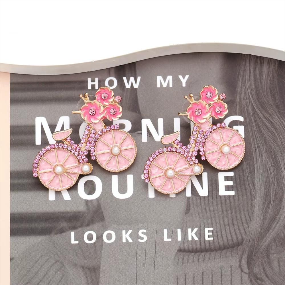 Creative Bicycle Brooch for Women Men Fashion Rhinestone Flower Basket Brooches Pins Jewelry Accessories Party Gifts 2025