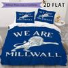 Постельное белье с узором Millwall FC Комплект пододеяльника Наволочка Домашний Декор Подарок на День Рождения (1 пододеяльник + 2 наволочки без наполнителя)