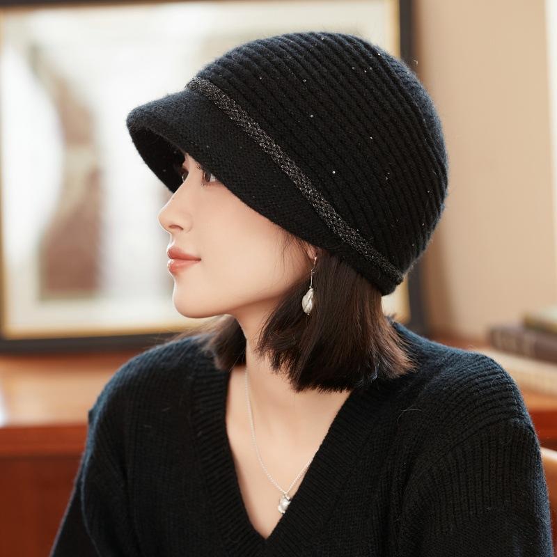 Women's Autumn and Winter Wool Hat French Beret Warm Ear Protection Windproof Piled Thickened Knitted Hat