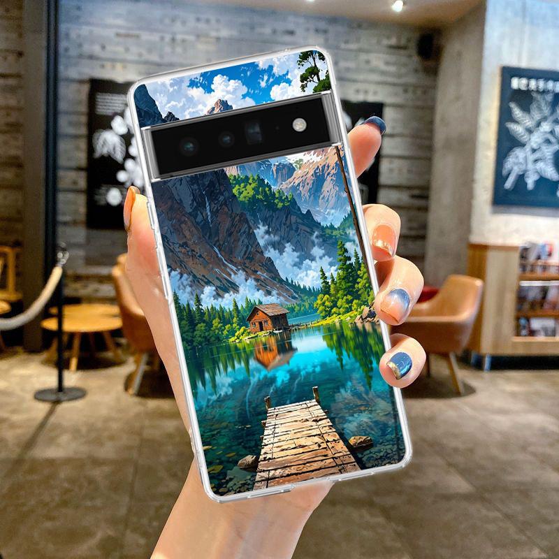 Чехол для телефона Google Pixel 9 8 7 6 9A 8A 7A 6A 5 4 5A 4A 3A Pro XL Мягкий ТПУ Чехол Серия 'Пейзажи Японии' Эстетизм Пейзаж