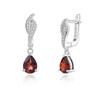 Серьги-клипсы из стерлингового серебра 925 пробы с натуральными грушевидными гранатами 6*8 мм 2,86 карата Простые изящные украшения для женщин в качестве подарков на фестиваль