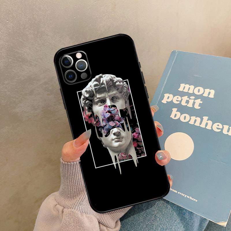 Греческая эстетика Гипсовая статуя искусство Чехол для 17 Air iPhone 16 15 14 13 12 11 Pro Max 12 mini XR 15 16 Plus 16e Задняя крышка