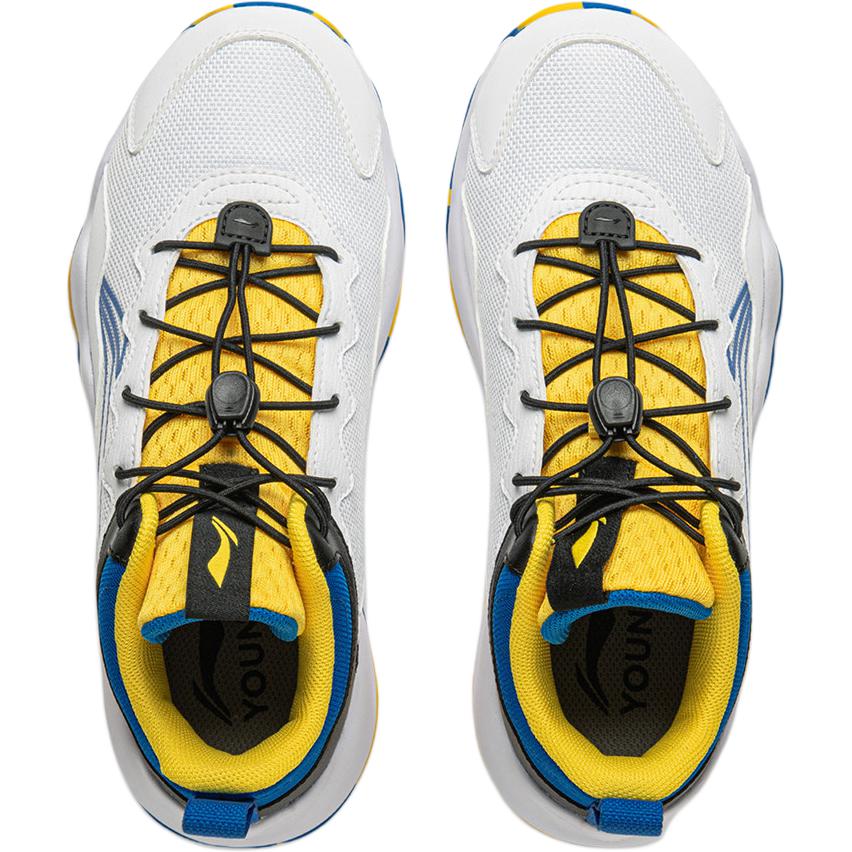 Li Ning Kids Basketball Synthetic Leather Fabric Fashion Sports Comfortable Shock Absorption Rebound Low Top Basketball Shoes Kids Sneaker YKBU130-1