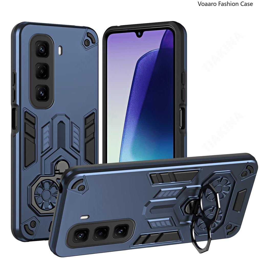 Двойной чехол-броня с кольцом для пальца для Infinix Hot 50 Pro Plus 4G, вращающаяся металлическая подставка-держатель, противоударный полный чехол