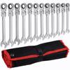 НОВЫЙ набор гаечных ключей с храповым механизмом Flex-Head SAE 1/4''-13/16'' Premium 72-зубчатая шестерня хромированный органайзер инструмент для авторемонта