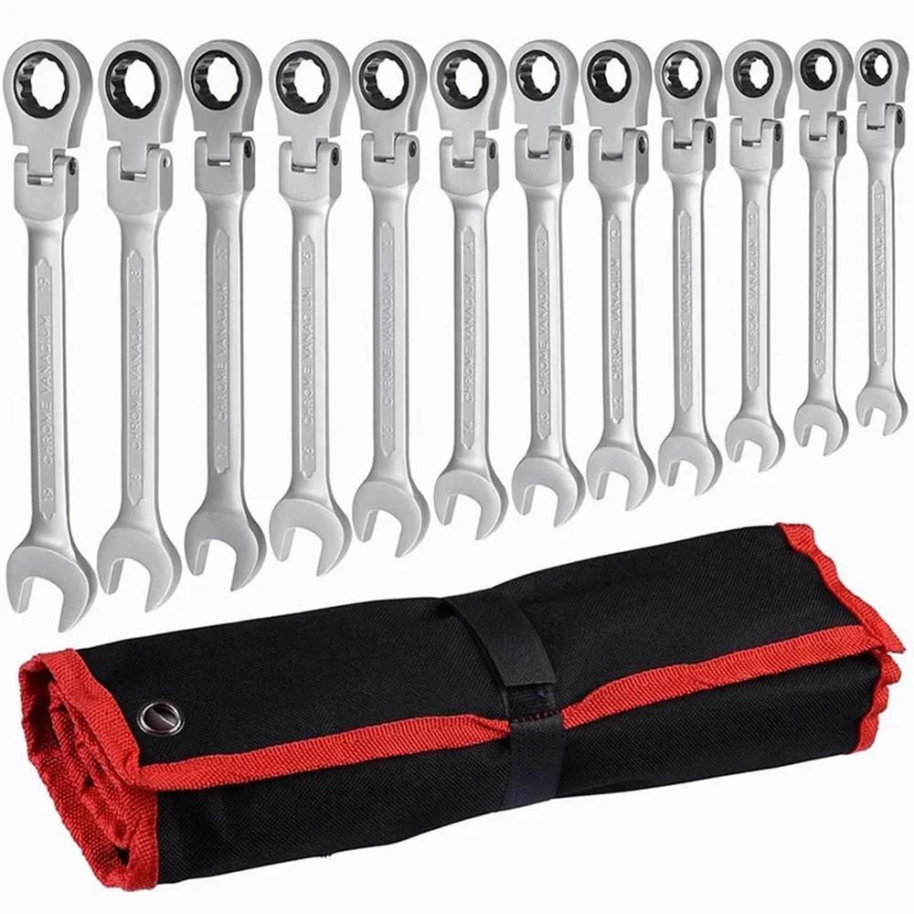 НОВЫЙ набор гаечных ключей с храповым механизмом Flex-Head SAE 1/4''-13/16'' Premium 72-зубчатая шестерня хромированный органайзер инструмент для авторемонта