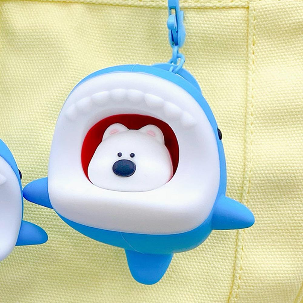 Cat Silicone Penguin Pendant Creative Polar Bear Keychain Car Key Pendant