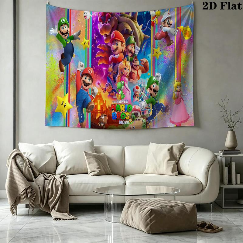 Mario Wall Tapestry Aesthetic Wall Hanging Printed Fabric Blanket Decorative Tapestries for Bedroom Living Room Home Decor