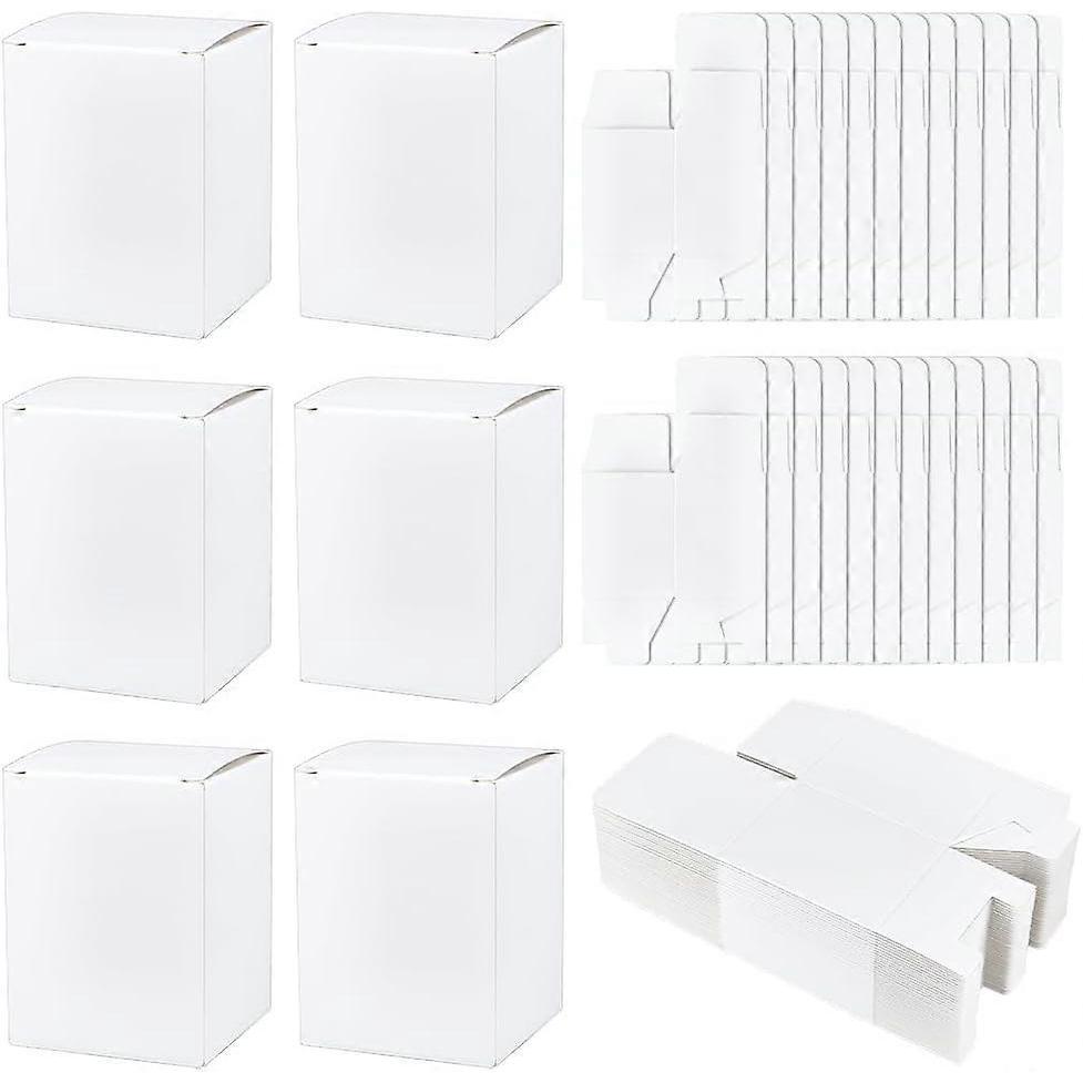 120 Pack White Kraft Gift Boxes 3.1x2.3x2.3 inch Packing Cardboard Box Square Favour Present Box for Anniversaries Birthdays Weddings Graduation DIY
