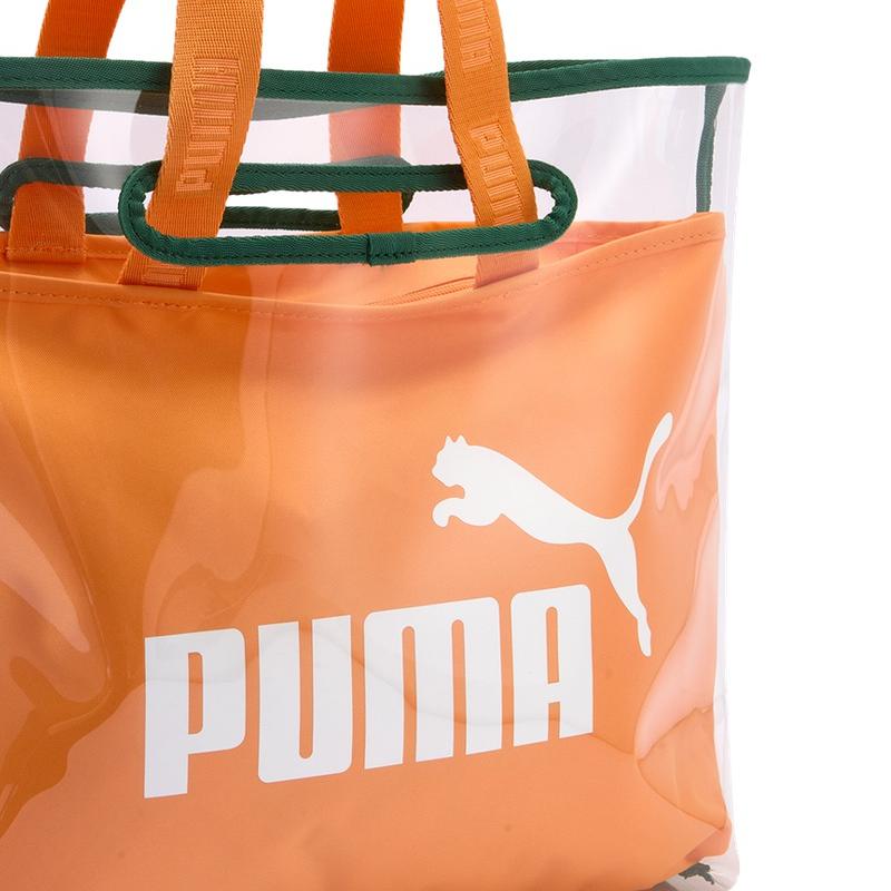 Puma Женская дорожная сумка-тоут из ПУ, съемная, большого объема, для поездок на работу, цвет: цитрусово-оранжевый, темно-зеленый, 092372-02