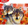 5D DIY Алмазная картина Волк Полная площадь Алмазная вышивка Осенний комплект Животное Мозаика Ручная работа Подарок Настенное искусство