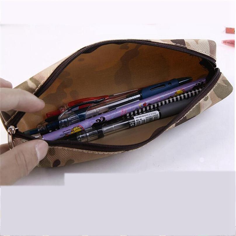 Fashion Boys Creative Military Student Pencil Case Stationery Storage Bag
