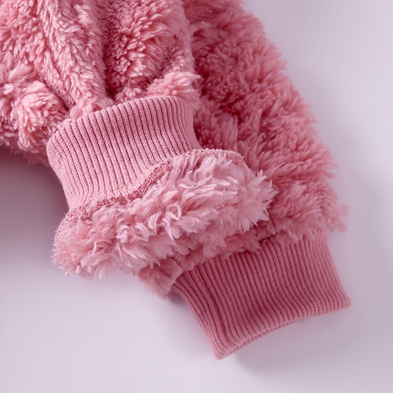 Зимний комбинезон-ромпер с капюшоном 'Малыш-медвежонок', утепленный флисом, теплый, с сердечком, комбинезоны для девочки, боди для младенца