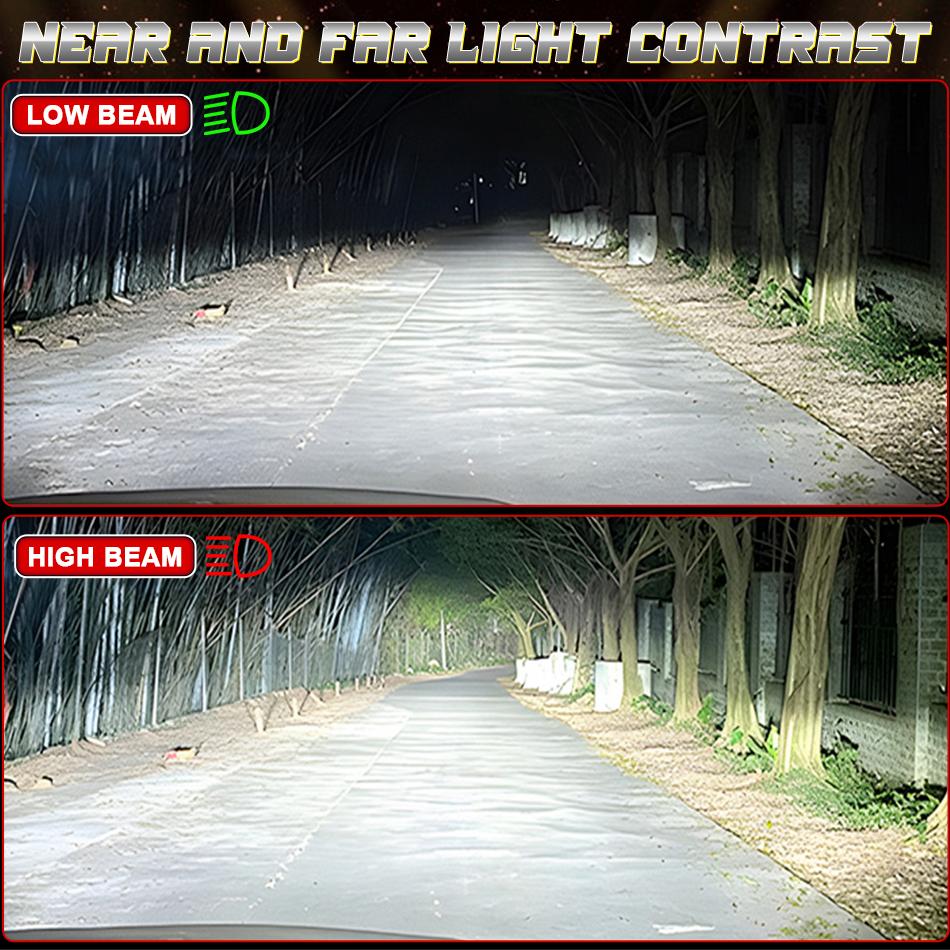 Fanless H1 H7 H4 LED Headlight Bulbs 5000000LM 6000K 4800W 16PCS 7535 CSP High Low Beam Turbo Auto Light 1:1 Mini +800% Bright
