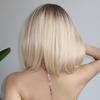 EASIHAIR Платиновый блондин Ombre, прямые короткие парики боб, синтетические натуральные парики для женщин, косплей, вечерние, термостойкое волокно