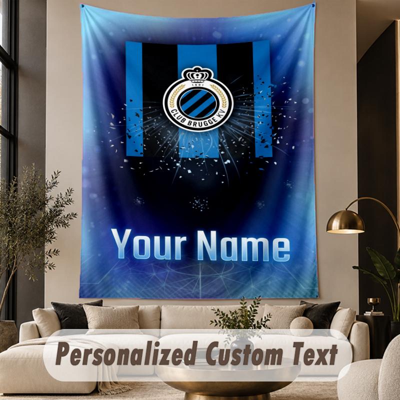Custom Text Tapestry Club Brugge FC Print Wall Tapestry Indoor Living Room Wall Decor
