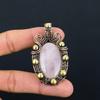Rose Quartz Gemstone Pure Copper Wire Wrapped Handmade Pendant Jewelry Gift