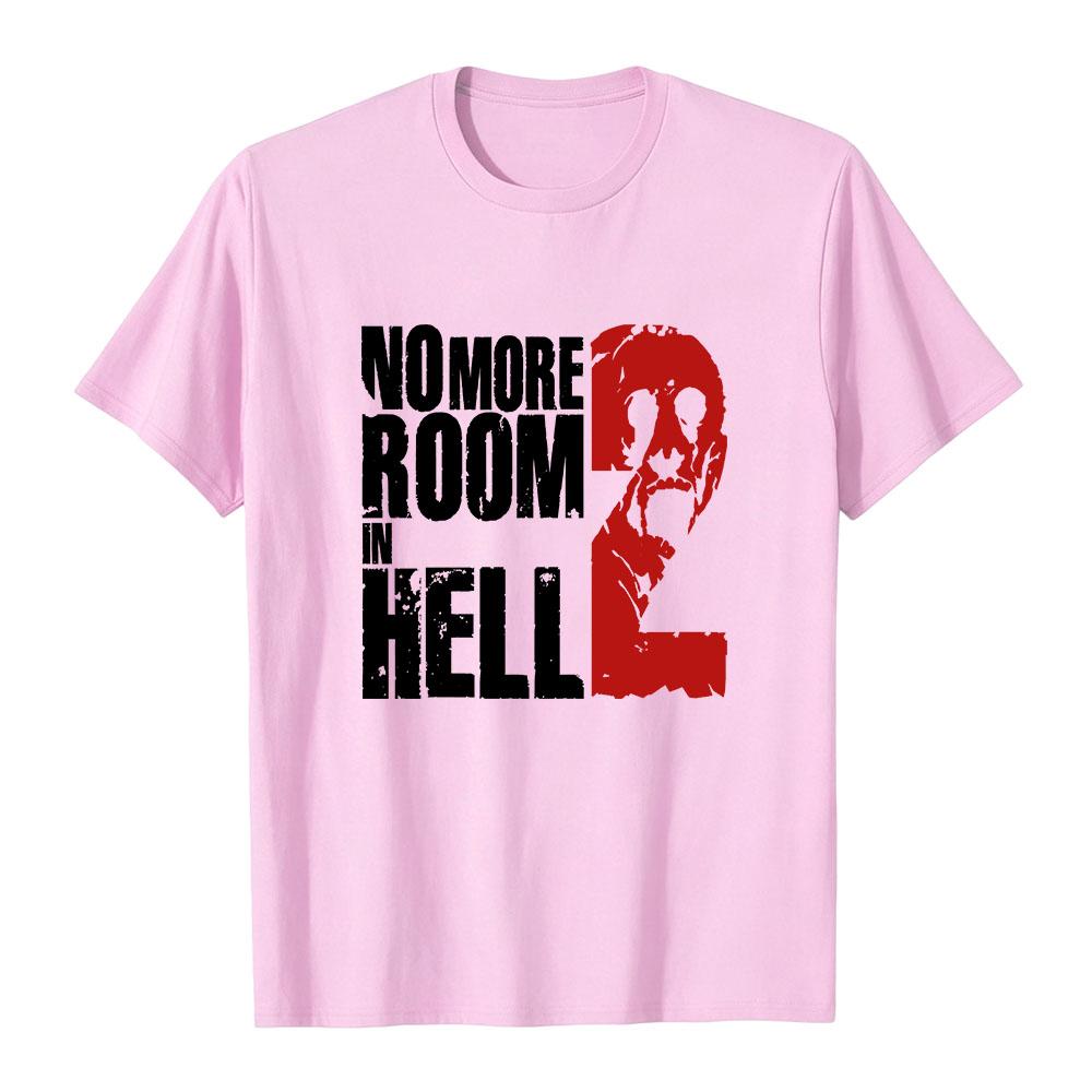 No More Room in Hell 2 Футболки Унисекс Хоррор Череп Графический Футболка Мужчины Женщины Круглый Вырез Короткий Рукав Футболка Уличная Одежда Черный Повседневный Топ