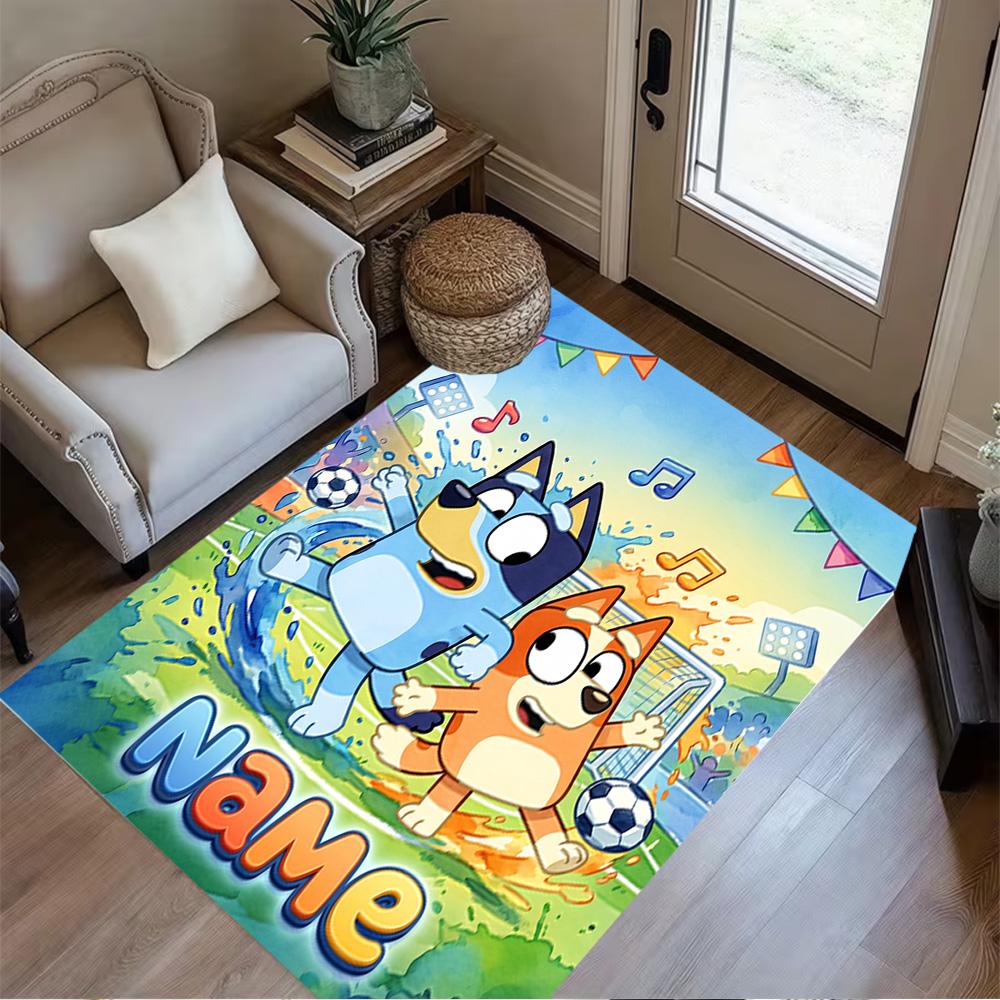 Happy Holiday Celebration Customizable Name Area Rug Perfect for Kitchen Balcony Dining Room Study room Antislip Carpet Decorate Offices