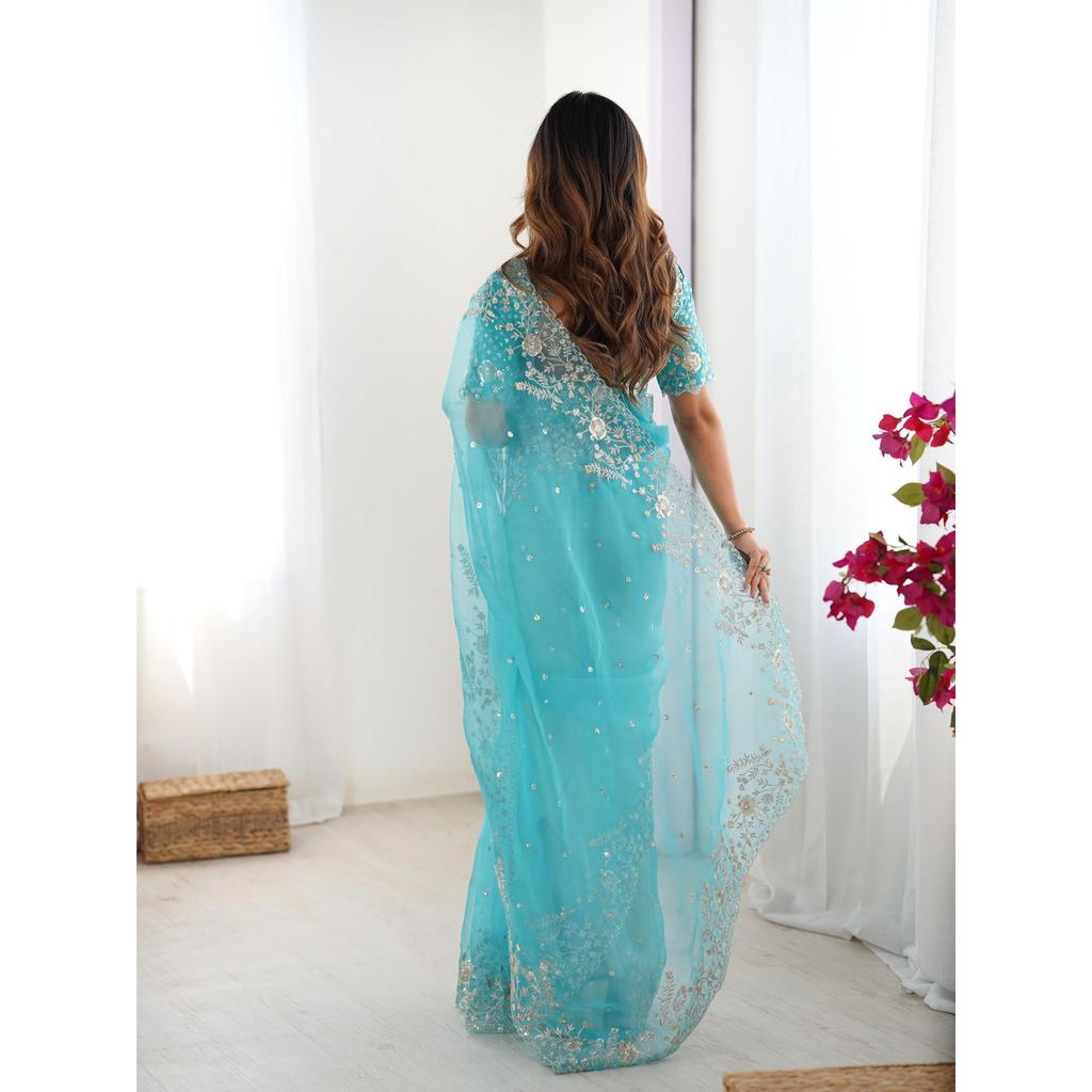 Perfect for parties, festive wear & classy evening events saree