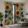 Комплект из 2 предметов, декоративная занавеска с вышивкой в виде подсолнуха, желтая занавеска с цифровой печатью, украшение для дома, стиль Decorat