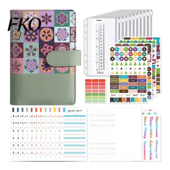 Monthly Expense Tracker A6 Zipper Budget Planner, Cash Tracking Notebook with Dividers, Spiral Binder Accounting Form for Financial