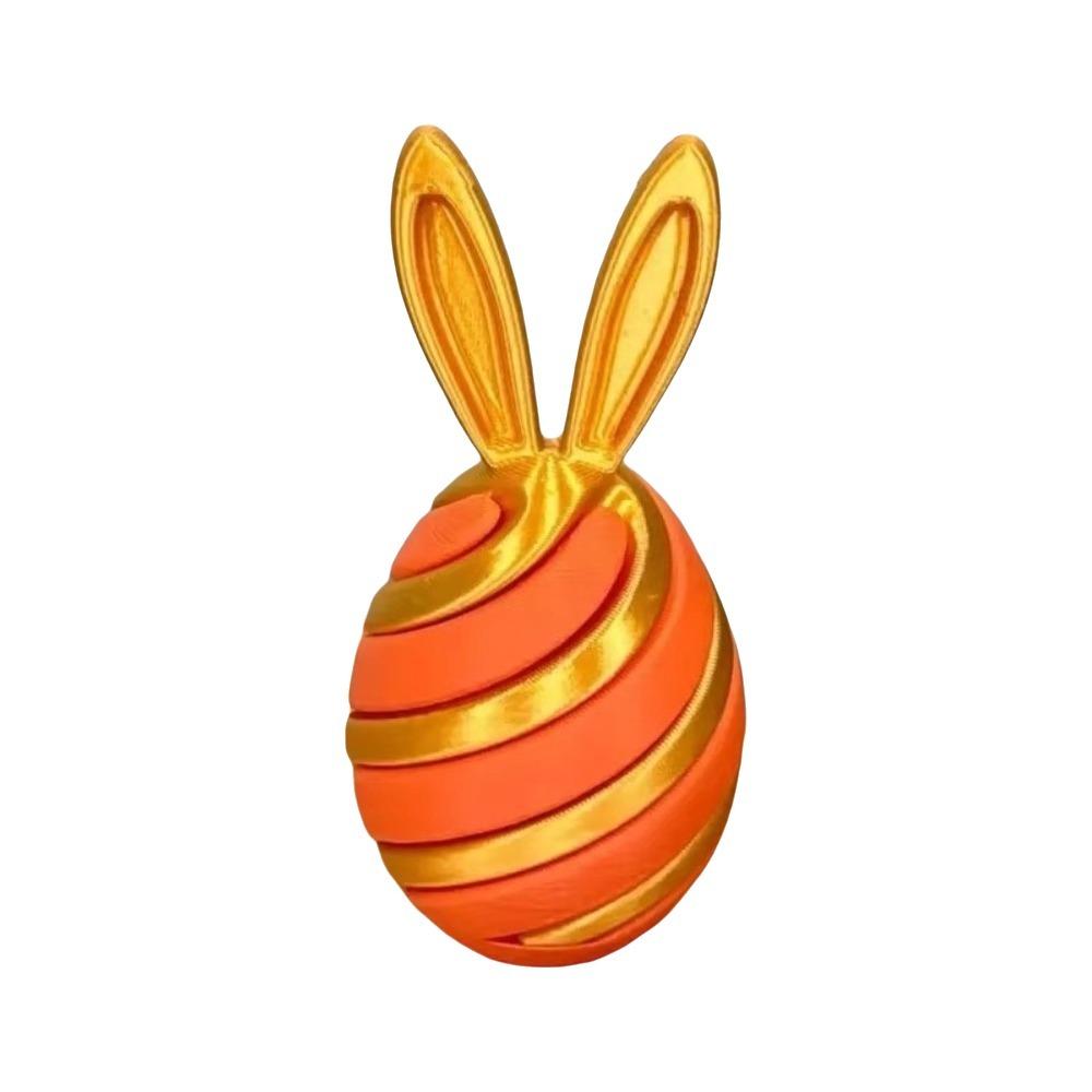Colorful Easter Rabbit Ornament Sensory Toy Rotating Bunny Eggs  Desktop Ornament