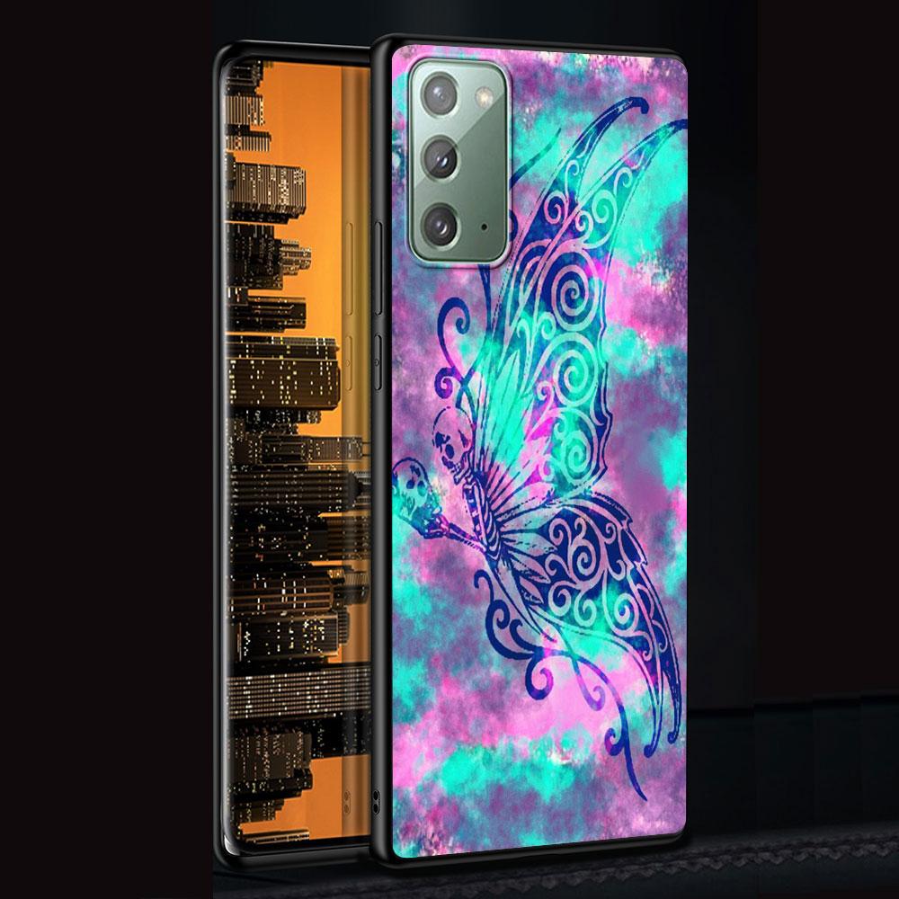 Чехол-бабочка в стиле ретро с черепом для Samsung Galaxy Note 20 Ultra 10 Lite 9 8 A53 A52 S23 S22 S21 S20 Plus, силиконовый черный чехол для телефона