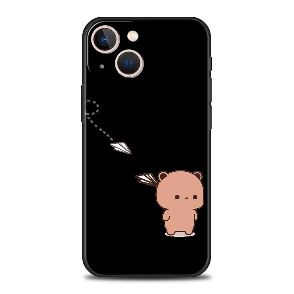 Couple Black and White Love Sun Moon Luxury Phone Case For iPhone 13 15 14 12 11 Pro MAX XR X SE XS 7 8 Plus Silicone Cover