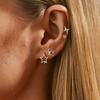 Ins Style Fashion Hollow Mini Pentagram Stud Earrings Set Simple Small Fresh Star Ear Clips Women