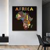 Colorful African Traditional Patterns Art Canvas Painting Map of Africa Poster and Printed Pictures for Living Room Home Decor