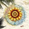 Sunflower Metal Wind Spinner Outdoor Garden Decor 360 Rotating Hook Easy Installation Vibrant Yard Art No Power Needed