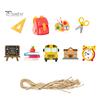 18 шт., украшения для школы, деревянный подвесной баннер, линейка, книга, рюкзак в форме автобуса, подвесной декор, украшения для вечеринки, принадлежности
