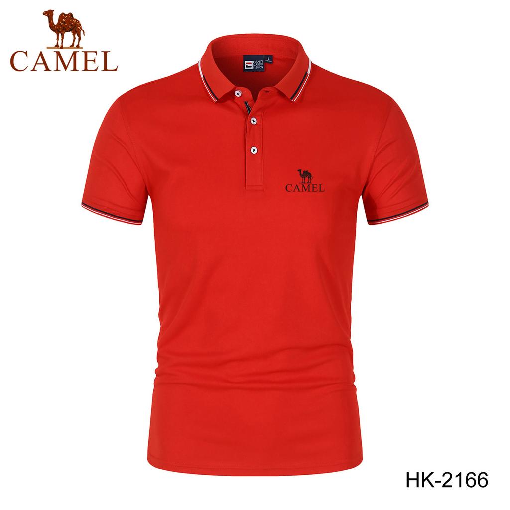 Camel Spring/Summer New Embroidered Polo Men's Breathable Top Quick Drying Polo Shirt Moisture Wicking Polo Shirt