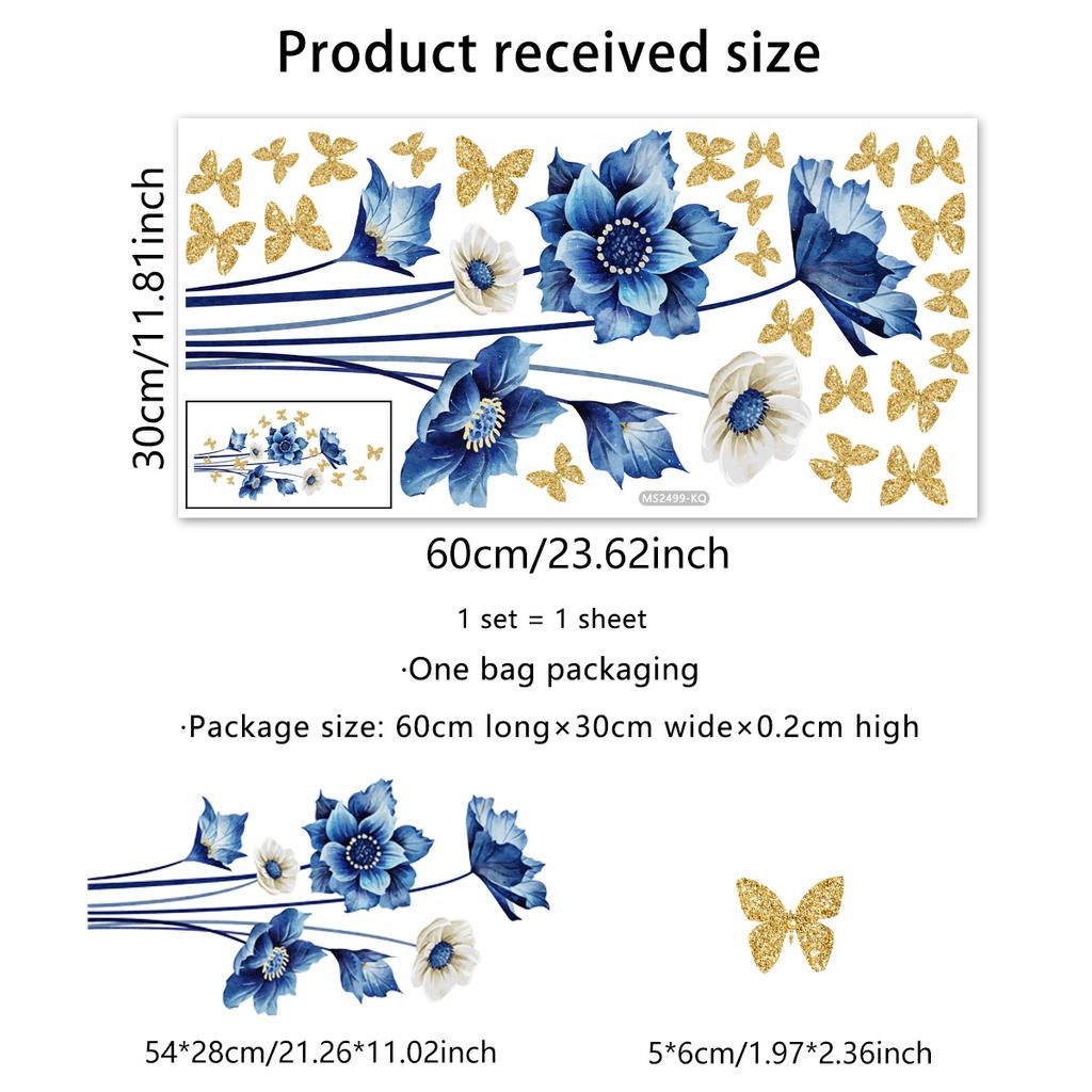 Красивые цветы Наклейка на стену Гостиная Фон Украшения Дома Наклейки Ванная Комната Зеркало Декор Украшение Самоклеящаяся Наклейка