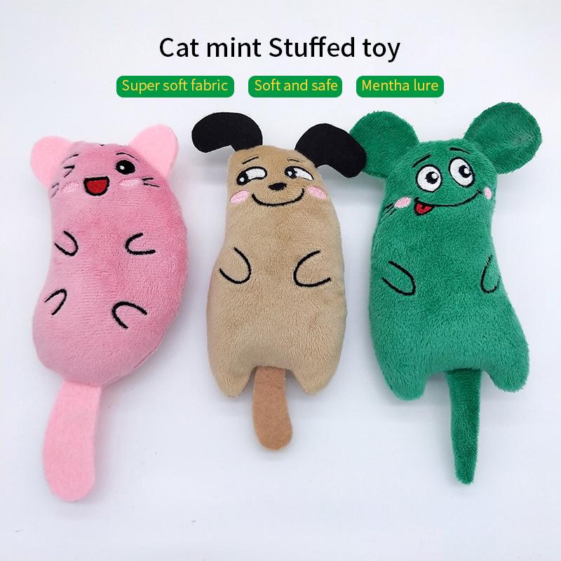 Милые игрушки для кошек, забавные интерактивные плюшевые игрушки для кошек, мини-игрушки для шлифования зубов, кошачья мята, игрушки для котят, жевательная мышь, аксессуары для домашних животных