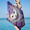 Crystal Cats Fantasy Beach Towel, Super Soft Microfiber, Gift for Her/Him, Birthday, for Pool, Beach, Travel, Home Decor Fan gifts