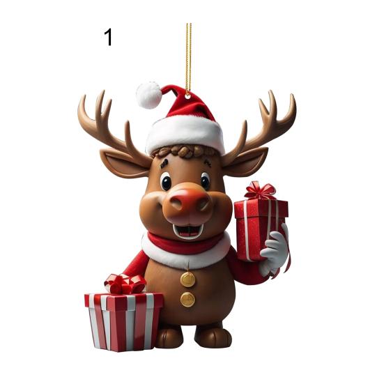 Мультяшный олень рождественский кулон подвесное украшение с шнурком легко повесить очаровательное рождество
