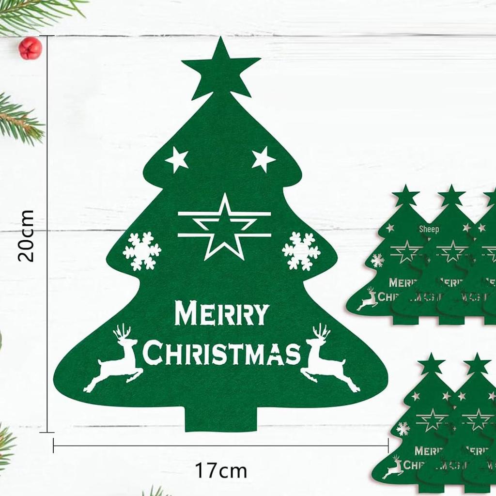 Подставка для столовых приборов из фетра на Рождество - Декор стола