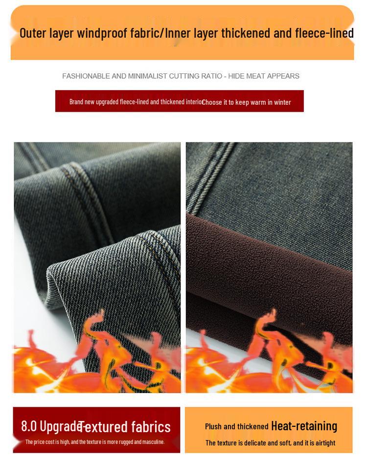 Girls' 2025 Korean Style Fleece-Lined Loose Wide-Leg Winter Jeans for Middle and Big Children