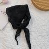 New Splicing Solid Color Light Triangle Scarf Lace Hollowed Out Pure Silk Scarf Head Scarf Fart Curtain