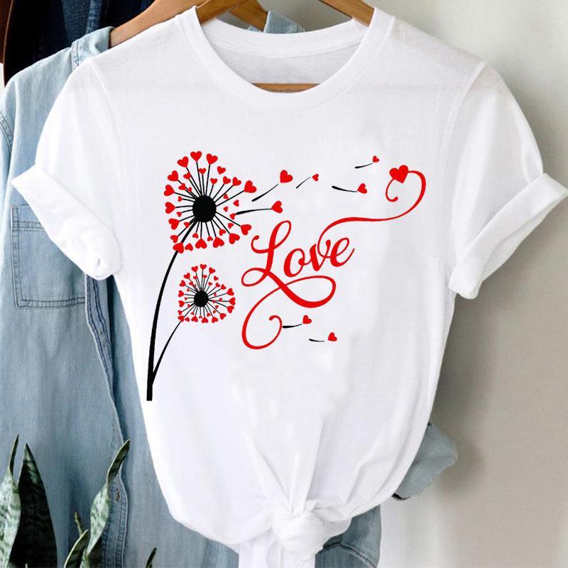 Стиль Любовь к растениям Леди Короткий рукав Унисекс Принт Одежда Повседневная Мультяшная Модная Одежда Футболка Топ Футболка FeУнисекс Графическая футболка