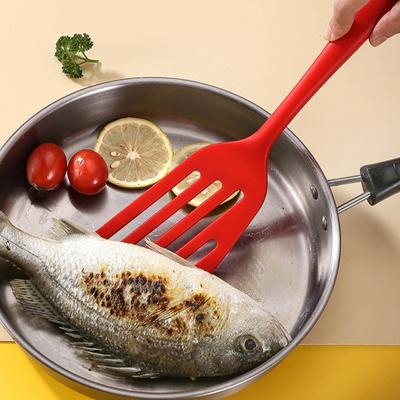 Кухонная лопатка с антипригарным покрытием, полая, длинная ручка, силиконовый скребок для говядины, мяса, яиц, широкая лопатка для пиццы, кухонная утварь