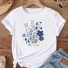 (Asian Size) Women Print Tee Top Fashion T Shirt Woman Female T Flower Watercolor Trend 90s  Clothing Short Sleeve Graphic T-shirts