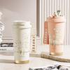 with Lid Water Bottle Orchid Coffee Cup Portable Insulated Cup  Travel