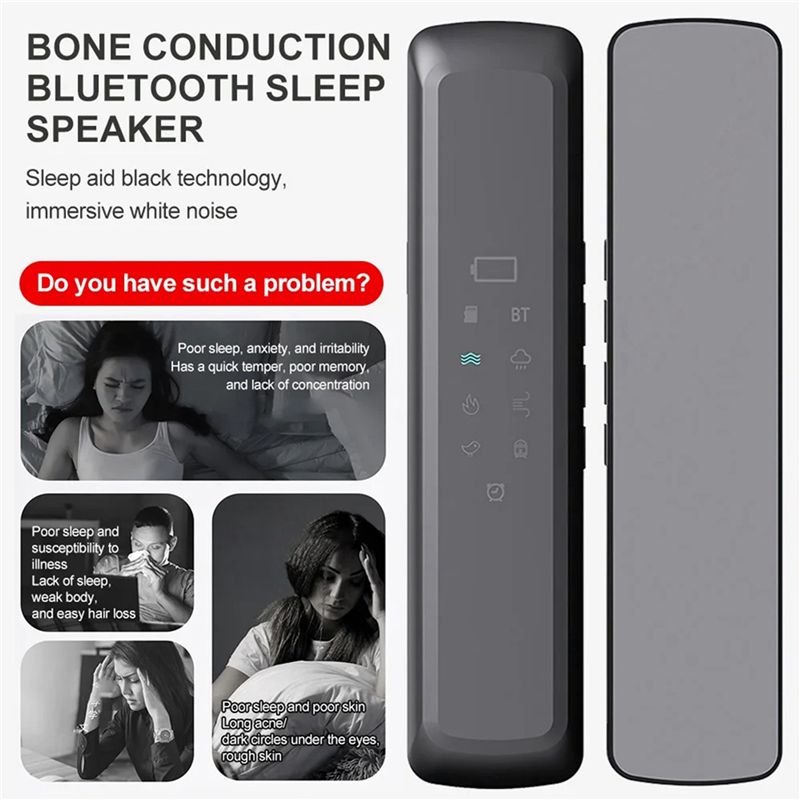 ABUO-2X Under Pillow Speaker Bluetooth Mini Bone Conduction Sound Box Wireless Soundbar Improve Sleep White Noise Speaker